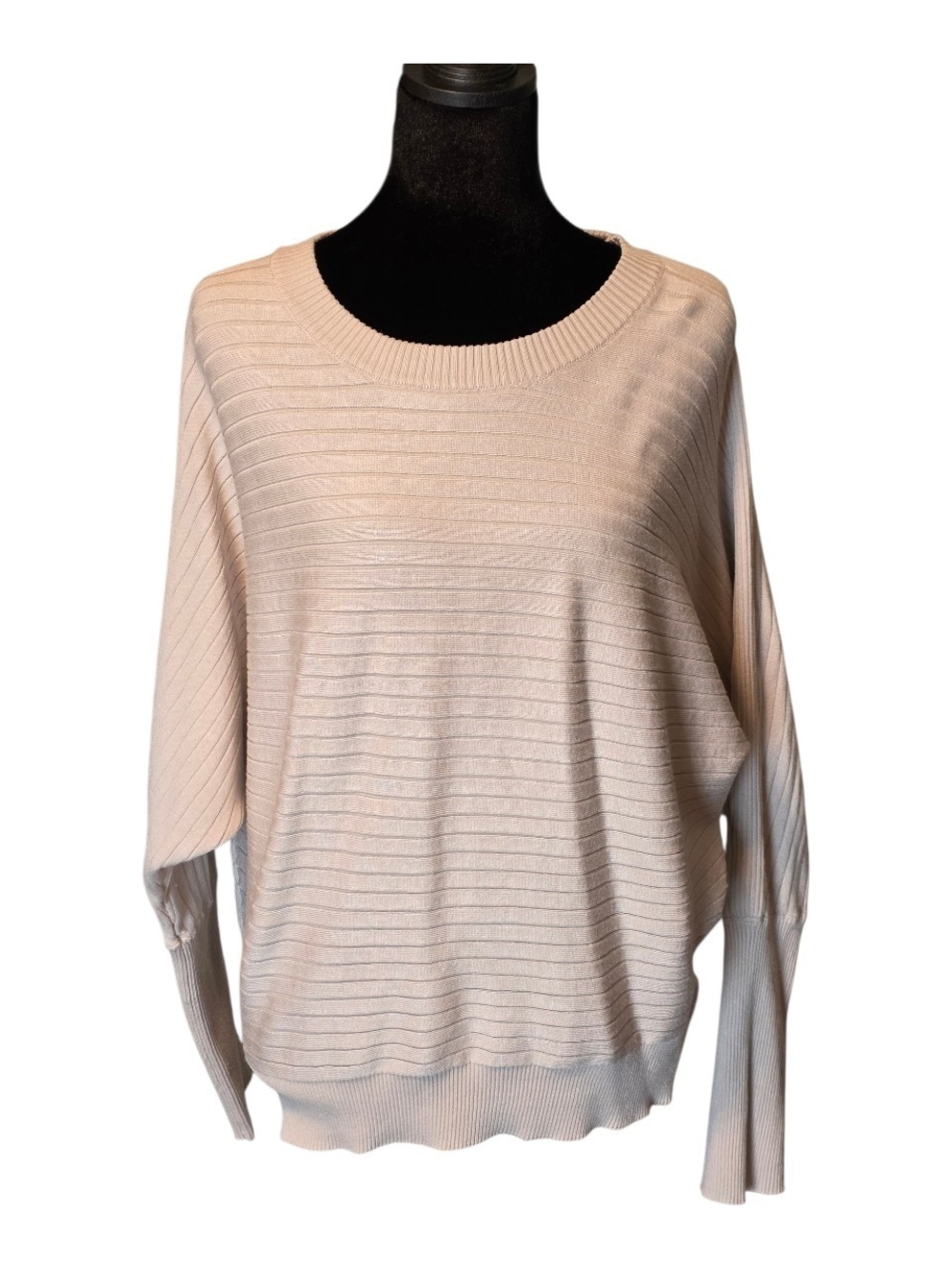 Philosophy Soft Cream Scoop-Neck Ribbed Knit Sweater